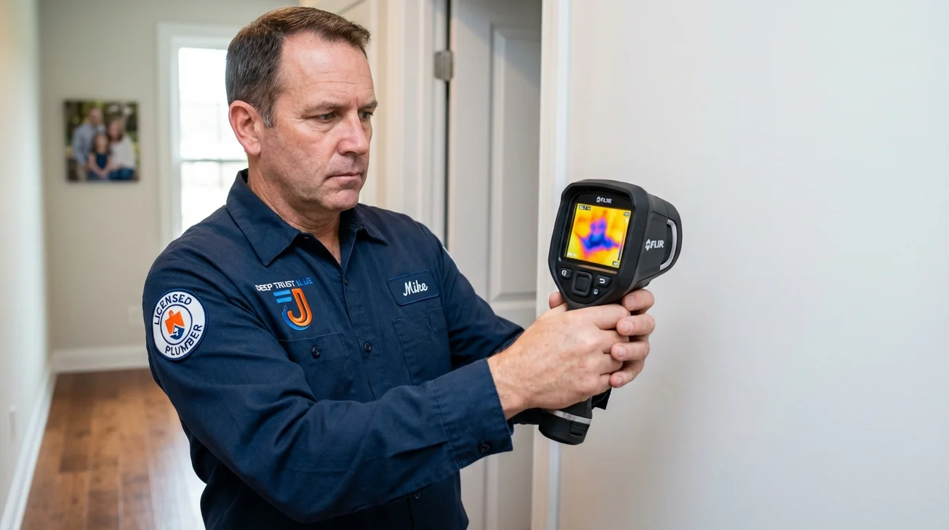 Thermal imaging leak detection by Johns Plumbing LLC in Longmeadow